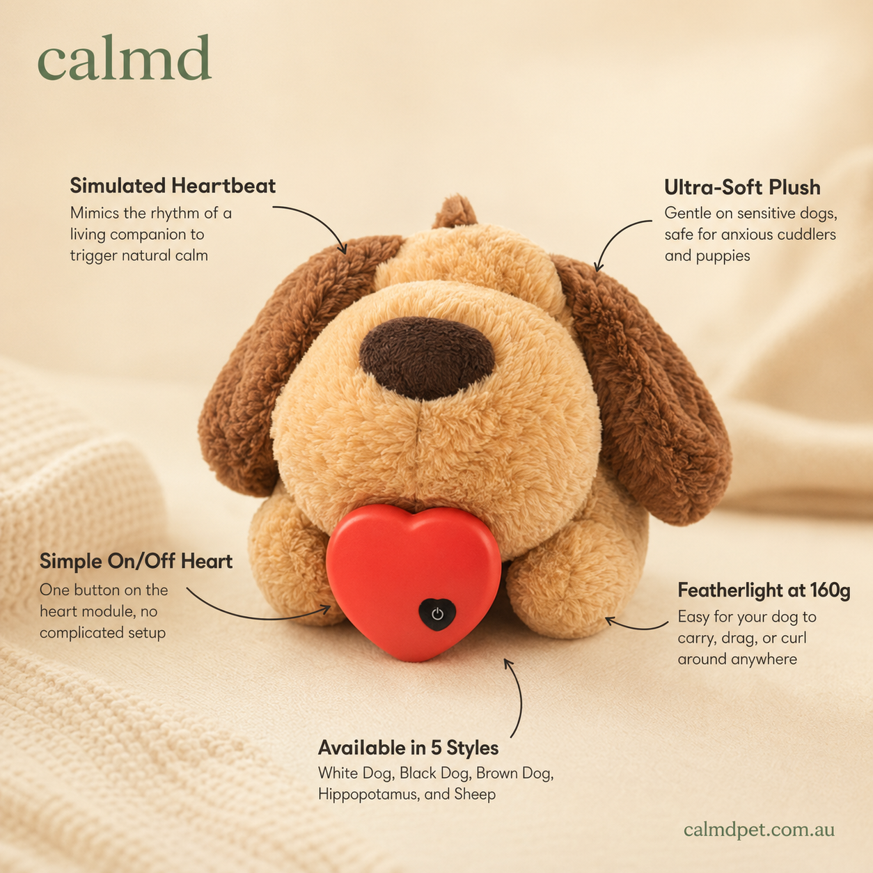 The Heartbeat Buddy - Comfort Toy for Anxious & Lonely Dogs