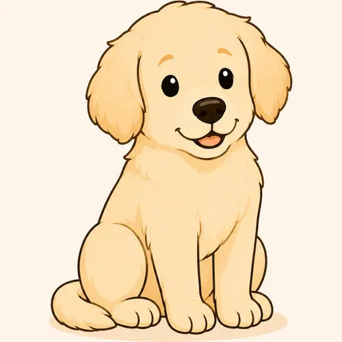 Happy golden retriever puppy